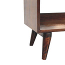 California Walnut bench with mud linen seat pad Artisan