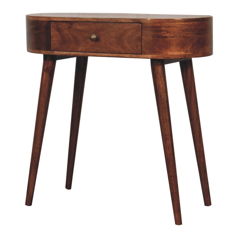Honey Caramel Rounded Small Console Table Artisan