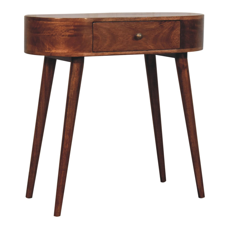 Honey Caramel Rounded Small Console Table Artisan
