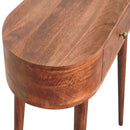 Honey Caramel Rounded Small Console Table Artisan