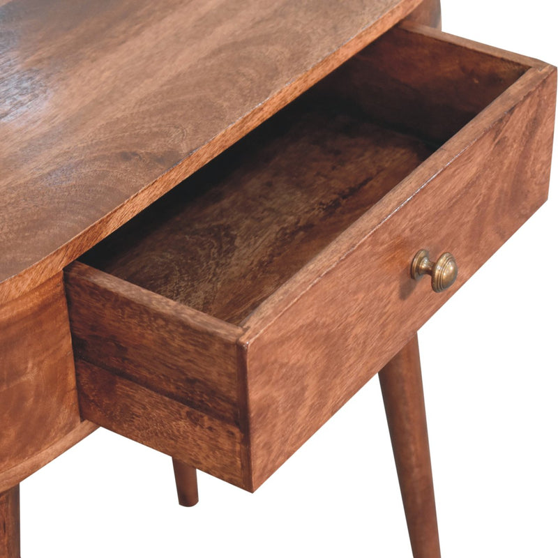Honey Caramel Rounded Small Console Table Artisan