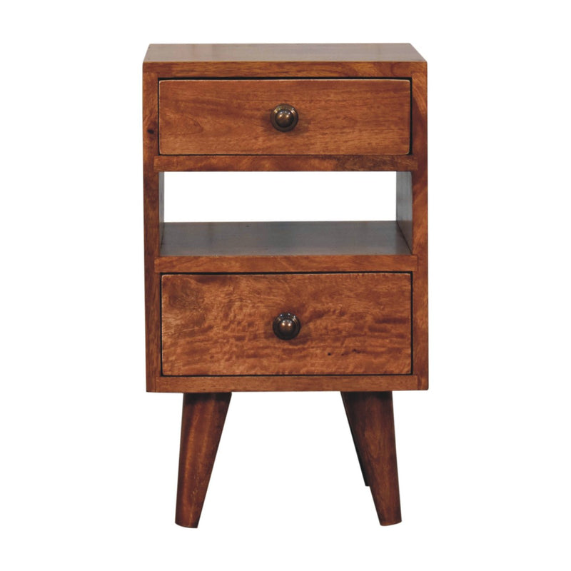 Mini Classic Multi Honey Caramel Bedside Nightstand Artisan