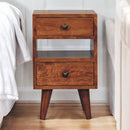 Mini Classic Multi Honey Caramel Bedside Nightstand Artisan