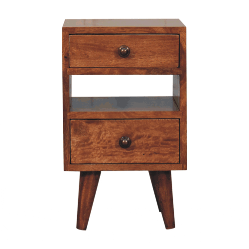 Mini Classic Multi Honey Caramel Bedside Nightstand Artisan