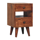 Mini Classic Multi Honey Caramel Bedside Nightstand Artisan