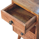 Mini Classic Multi Honey Caramel Bedside Nightstand Artisan