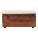 California Walnut White Linen Storage Trunk Artisan