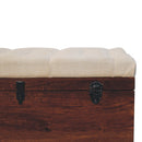 California Walnut White Linen Storage Trunk Artisan