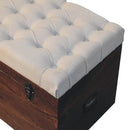 California Walnut White Linen Storage Trunk Artisan