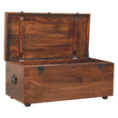 California Walnut White Linen Storage Trunk Artisan