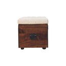 California Walnut White Linen Storage Trunk Artisan