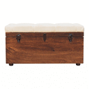 California Walnut White Linen Storage Trunk Artisan