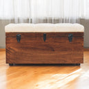 California Walnut White Linen Storage Trunk Artisan