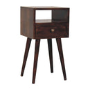 Mini California Walnut Bedside Nightstand Artisan