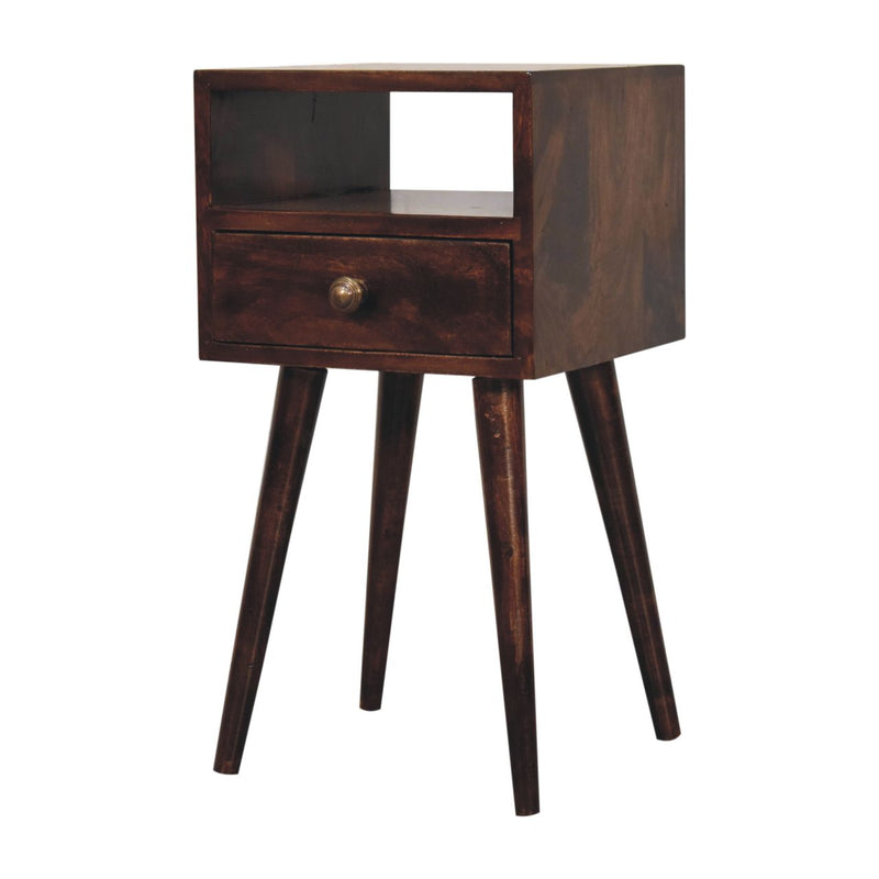 Mini California Walnut Bedside Nightstand Artisan