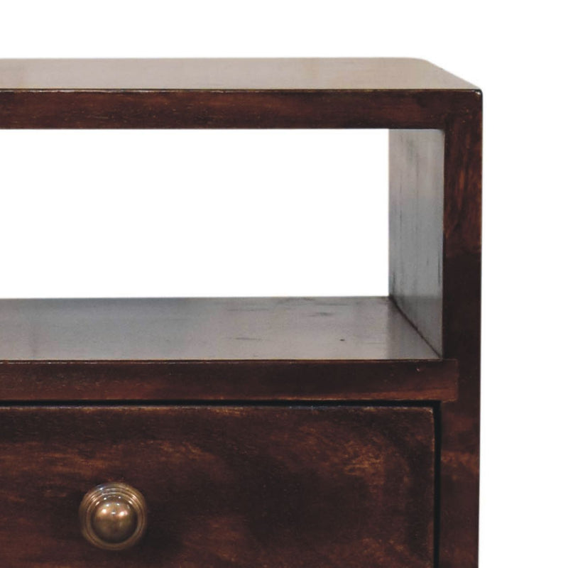 Mini California Walnut Bedside Nightstand Artisan