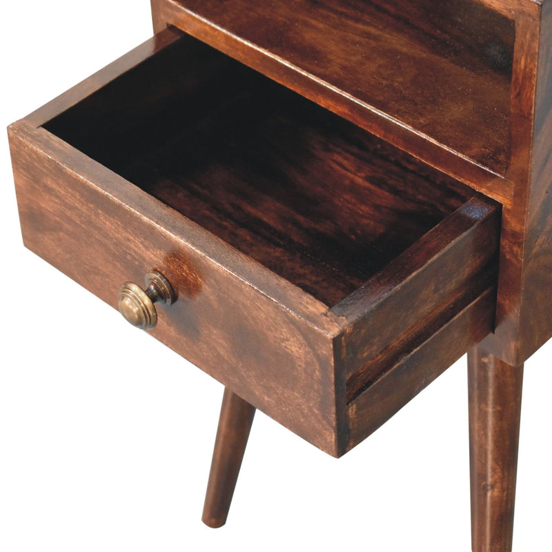 Mini California Walnut Bedside Nightstand Artisan