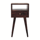 Mini California Walnut Bedside Nightstand Artisan