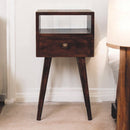 Mini California Walnut Bedside Nightstand Artisan
