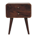 Curved California Walnut Bedside Nightstand Artisan