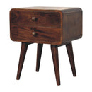 Curved California Walnut Bedside Nightstand Artisan