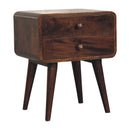 Curved California Walnut Bedside Nightstand Artisan