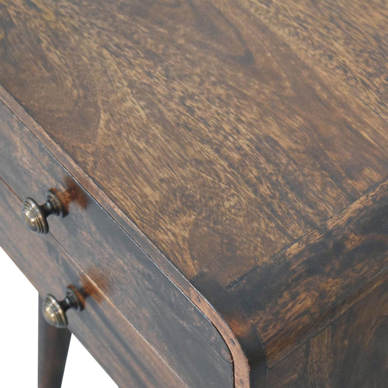 Curved California Walnut Bedside Nightstand Artisan