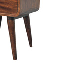 Curved California Walnut Bedside Nightstand Artisan
