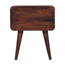 Curved California Walnut Bedside Nightstand Artisan