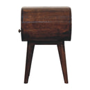 California Walnut Circular Bedside Nightstand with Open Slot Artisan