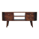 California Walnut Rounded Entertainment Unit Artisan