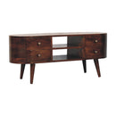 California Walnut Rounded Entertainment Unit Artisan