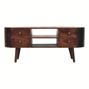 California Walnut Rounded Entertainment Unit Artisan