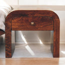 California Walnut Disc Bedside Nightstand Artisan