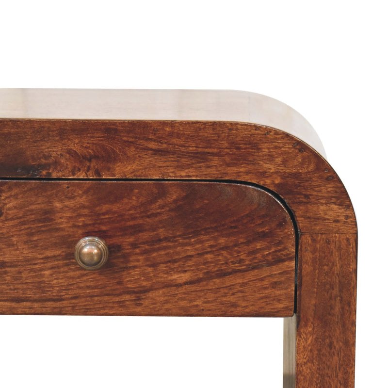 California Walnut Disc Bedside Nightstand Artisan