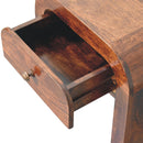 California Walnut Disc Bedside Nightstand Artisan