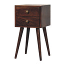 Mini 2 DrawerCalifornia Walnut Bedside Nightstand Artisan