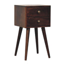 Mini 2 DrawerCalifornia Walnut Bedside Nightstand Artisan