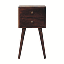 Mini 2 DrawerCalifornia Walnut Bedside Nightstand Artisan