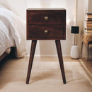 Mini 2 DrawerCalifornia Walnut Bedside Nightstand Artisan