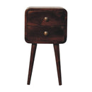 Mini California Walnut Curved Bedside Nightstand Artisan