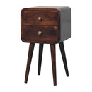 Mini California Walnut Curved Bedside Nightstand Artisan