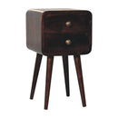 Mini California Walnut Curved Bedside Nightstand Artisan