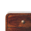 Mini California Walnut Curved Bedside Nightstand Artisan