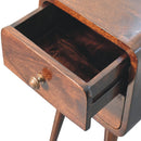 Mini California Walnut Curved Bedside Nightstand Artisan