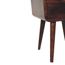 Mini California Walnut Curved Bedside Nightstand Artisan