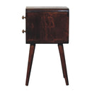 Mini California Walnut Curved Bedside Nightstand Artisan