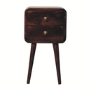 Mini California Walnut Curved Bedside Nightstand Artisan