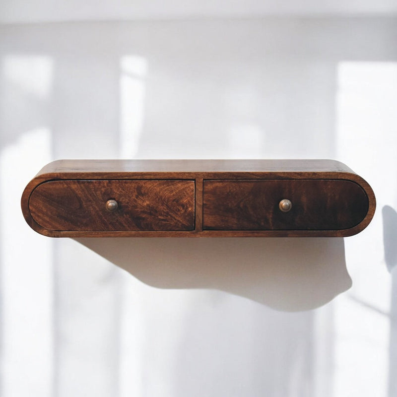 Wall Mounted California Walnut Console Table Artisan