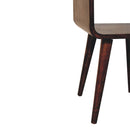 Mini California Walnut Curved Bedside Nightstand with Lower Slot Artisan